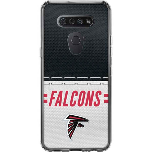 NFL Atlanta Falcons White Striped LG K51/Q51 Clear Case