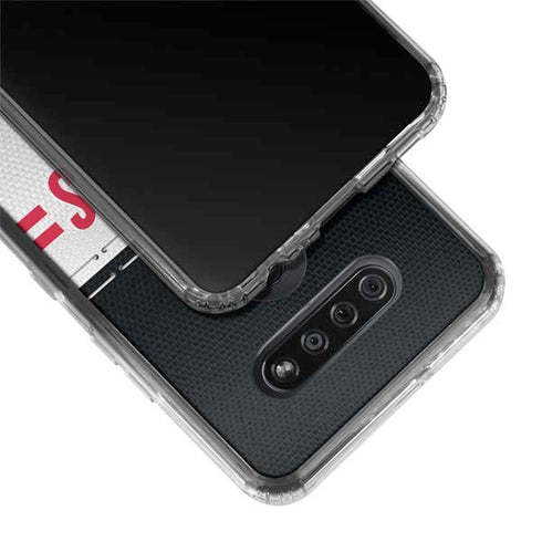 NFL Atlanta Falcons White Striped LG K51/Q51 Clear Case