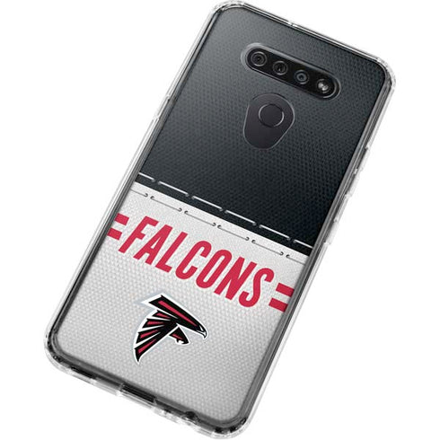 NFL Atlanta Falcons White Striped LG K51/Q51 Clear Case