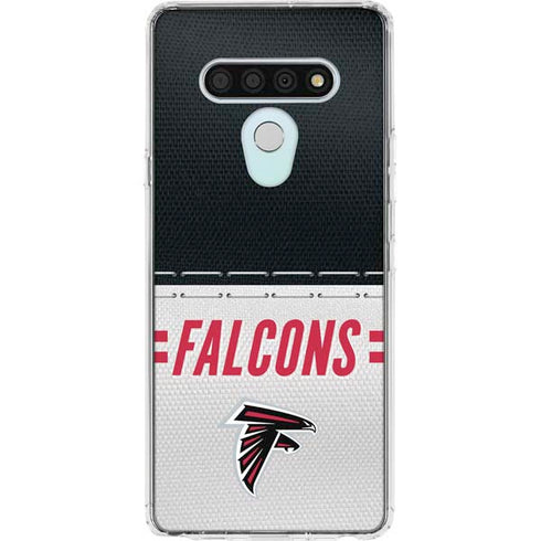 NFL Atlanta Falcons White Striped LG Stylo 6 Clear Case