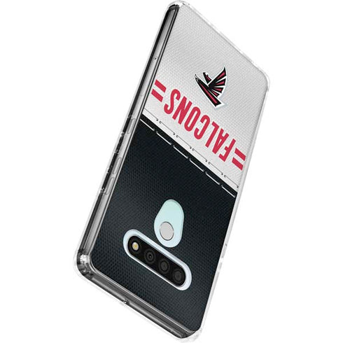 NFL Atlanta Falcons White Striped LG Stylo 6 Clear Case