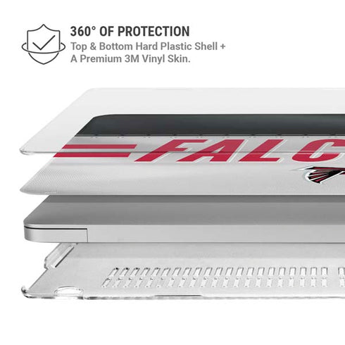 NFL Atlanta Falcons White Striped MacBook Air 15in (2023-2025) Case plus Skin