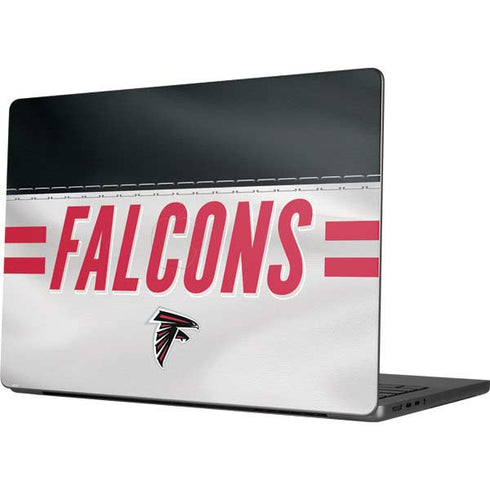 NFL Atlanta Falcons White Striped MacBook Pro 14in (2021-24) Skin