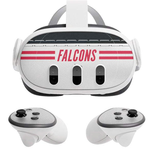 NFL Atlanta Falcons White Striped Meta Quest 3 Skin