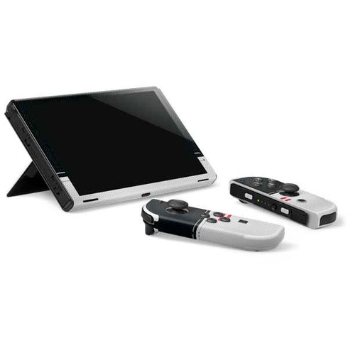 NFL Atlanta Falcons White Striped Nintendo Switch OLED (2021) Skin