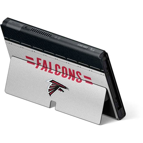 NFL Atlanta Falcons White Striped Nintendo Switch OLED (2021) Skin