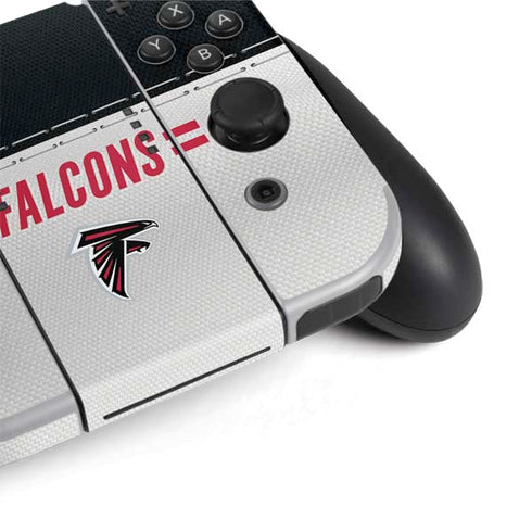 NFL Atlanta Falcons White Striped Nintendo Switch OLED (2021) Skin