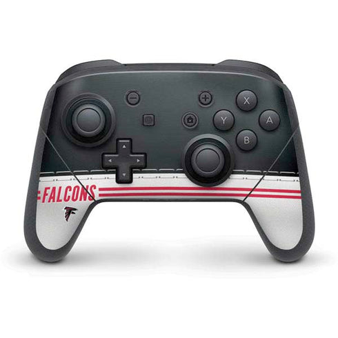 NFL Atlanta Falcons White Striped Nintendo Switch Pro Controller Skin