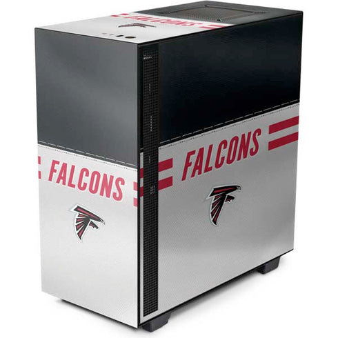 NFL Atlanta Falcons White Striped NZXT H510 Compact ATX Mid-Tower Case Skin