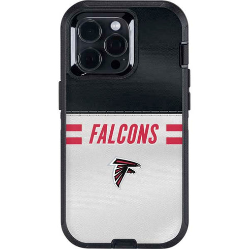 NFL Atlanta Falcons White Striped Otterbox Defender iPhone Skin