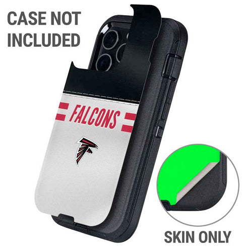 NFL Atlanta Falcons White Striped Otterbox Defender iPhone Skin