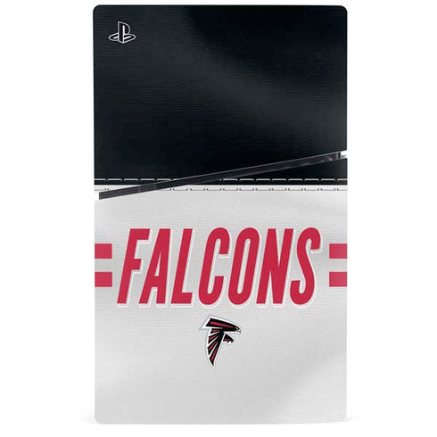 NFL Atlanta Falcons White Striped PS5 Slim Disk Bundle Skin