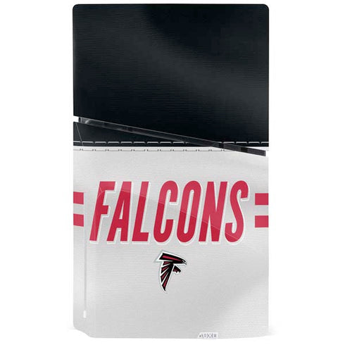 NFL Atlanta Falcons White Striped PS5 Slim Disk Bundle Skin