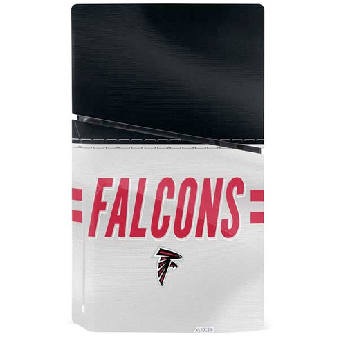 NFL Atlanta Falcons White Striped PS5 Slim Disk Console Skin