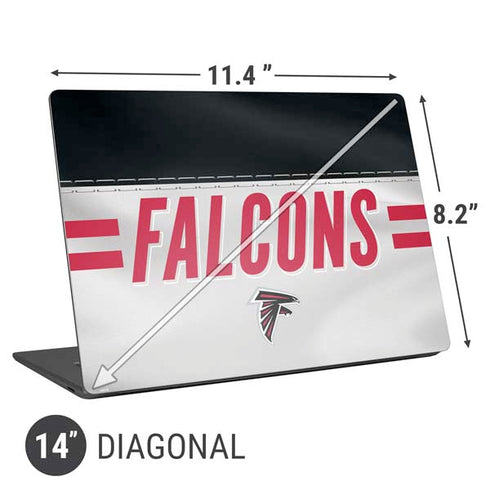 NFL Atlanta Falcons White Striped Universal Laptop 14in (11.4 x 8.2in) Skin