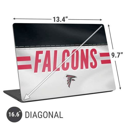 NFL Atlanta Falcons White Striped Universal Laptop 16.6in (13.4 x 9.7in) Skin
