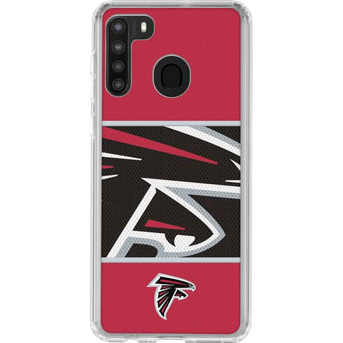 NFL Atlanta Falcons Zone Block Galaxy A21 Clear Case
