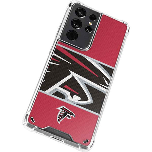NFL Atlanta Falcons Zone Block Galaxy S21 Ultra 5G Clear Case