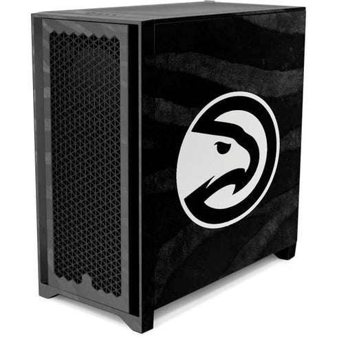 NBA Atlanta Hawks Black Animal Print Corsair 4000D Tempered Glass Mid-Tower ATX Case Skin