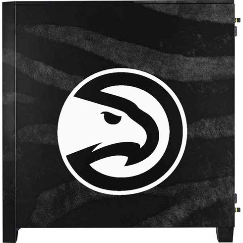 NBA Atlanta Hawks Black Animal Print Corsair 4000D Tempered Glass Mid-Tower ATX Case Skin