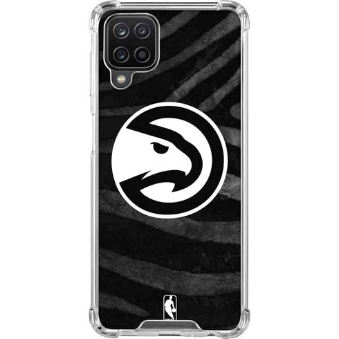 NBA Atlanta Hawks Black Animal Print Galaxy A12 Clear Case