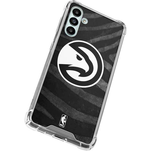 NBA Atlanta Hawks Black Animal Print Galaxy A13 5G Clear Case