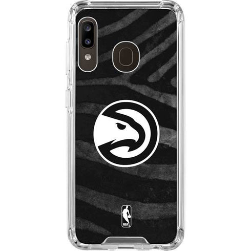NBA Atlanta Hawks Black Animal Print Galaxy A30 Clear Case