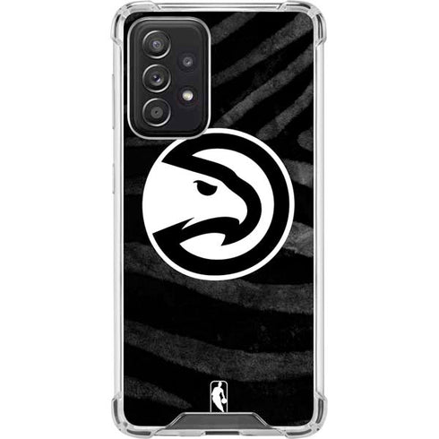 NBA Atlanta Hawks Black Animal Print Galaxy A52 5G Clear Case