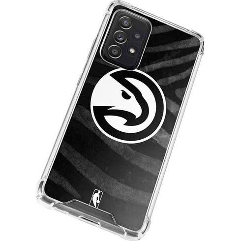 NBA Atlanta Hawks Black Animal Print Galaxy A52 5G Clear Case