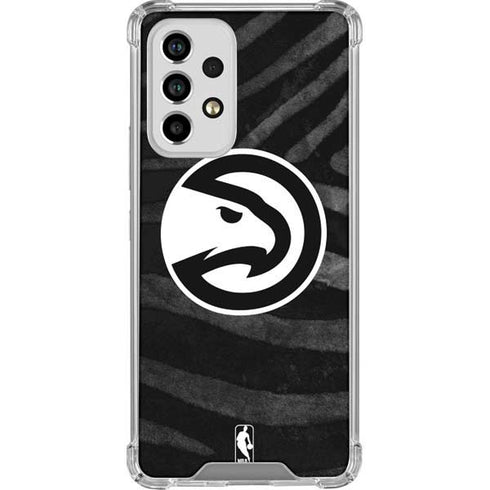NBA Atlanta Hawks Black Animal Print Galaxy A53 5G Clear Case