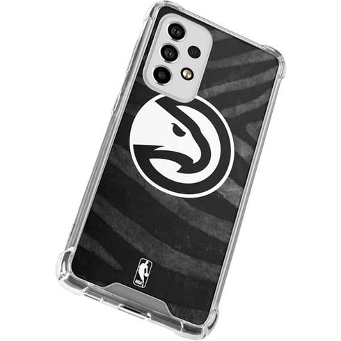 NBA Atlanta Hawks Black Animal Print Galaxy A53 5G Clear Case
