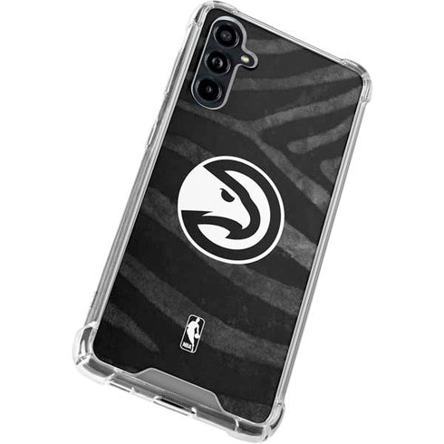 NBA Atlanta Hawks Black Animal Print Galaxy A54 5G Clear Case