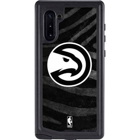 NBA Atlanta Hawks Black Animal Print Galaxy Note 10 Waterproof Case