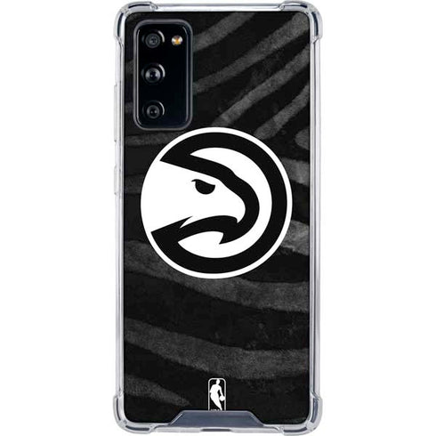 NBA Atlanta Hawks Black Animal Print Galaxy S20 FE Clear Case