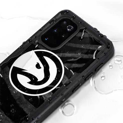 NBA Atlanta Hawks Black Animal Print Galaxy S20 Plus Waterproof Case