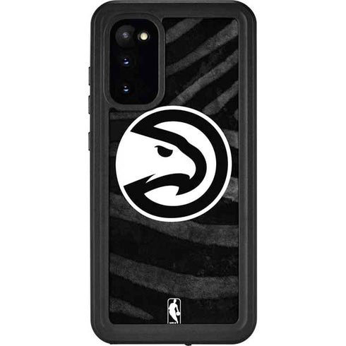 NBA Atlanta Hawks Black Animal Print Galaxy S20 Waterproof Case