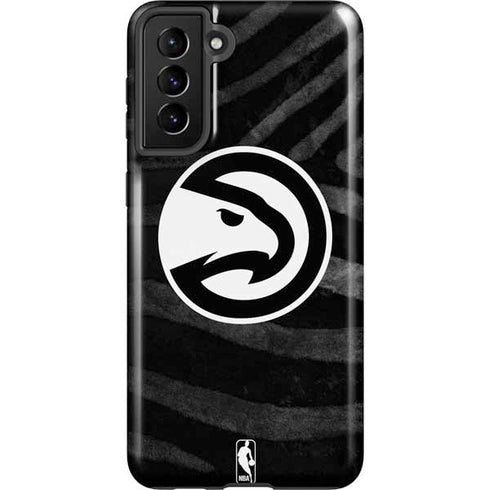 NBA Atlanta Hawks Black Animal Print Galaxy S21 FE Pro Case