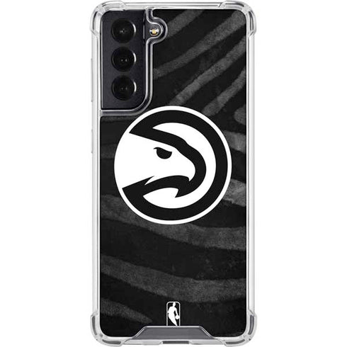 NBA Atlanta Hawks Black Animal Print Galaxy S22 Clear Case