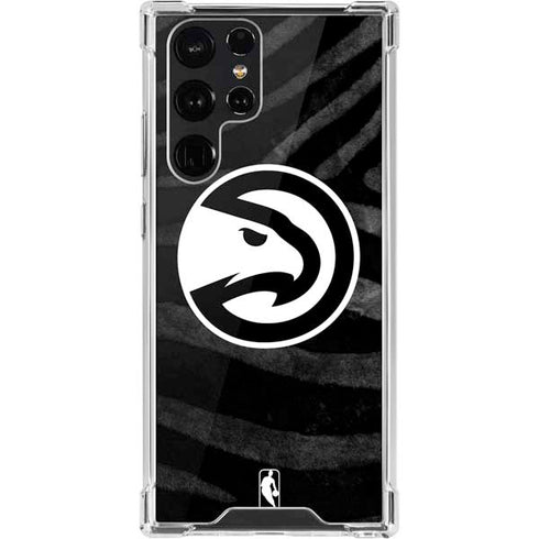 NBA Atlanta Hawks Black Animal Print Galaxy S22 Ultra Clear Case