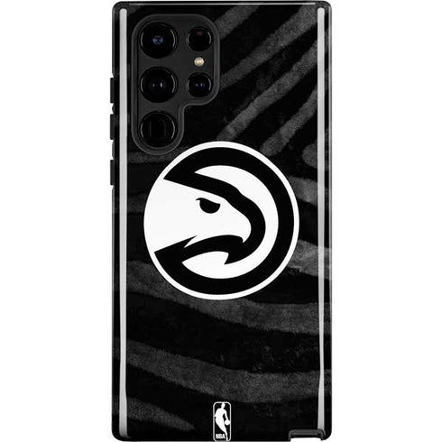 NBA Atlanta Hawks Black Animal Print Galaxy S22 Ultra Pro Case