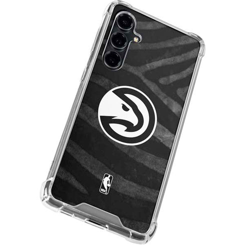 NBA Atlanta Hawks Black Animal Print Galaxy S23 FE Clear Case