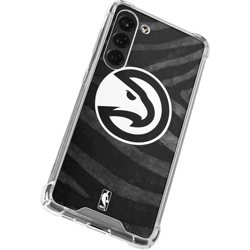 NBA Atlanta Hawks Black Animal Print Galaxy S23 Plus Clear Case