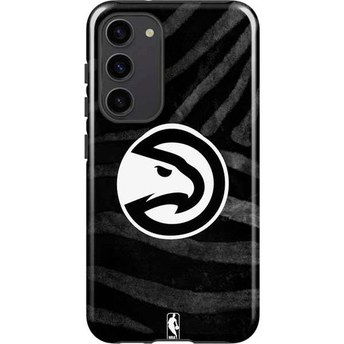 NBA Atlanta Hawks Black Animal Print Galaxy S23 Plus Pro Case