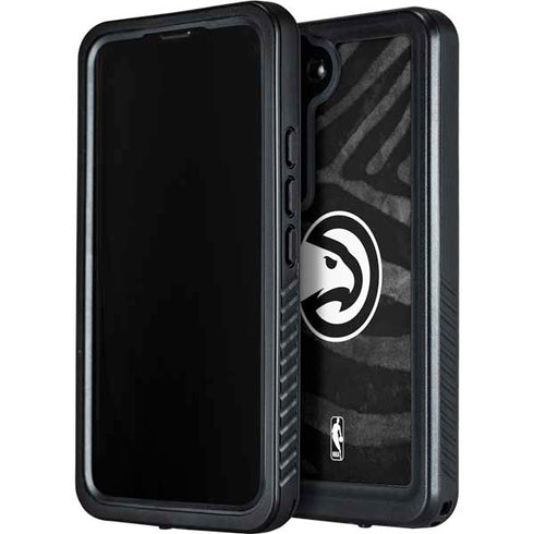 NBA Atlanta Hawks Black Animal Print Galaxy S23 Plus Waterproof Case