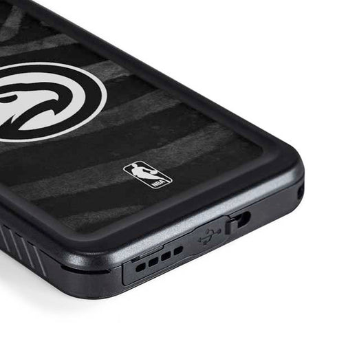 NBA Atlanta Hawks Black Animal Print Galaxy S23 Plus Waterproof Case