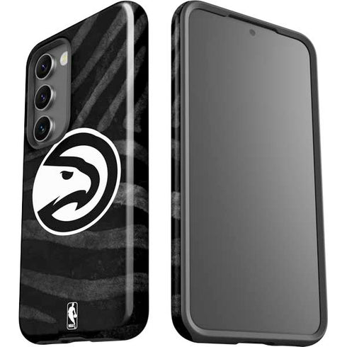 NBA Atlanta Hawks Black Animal Print Galaxy S23 Pro Case