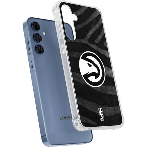 NBA Atlanta Hawks Black Animal Print Galaxy S24 Clear Case
