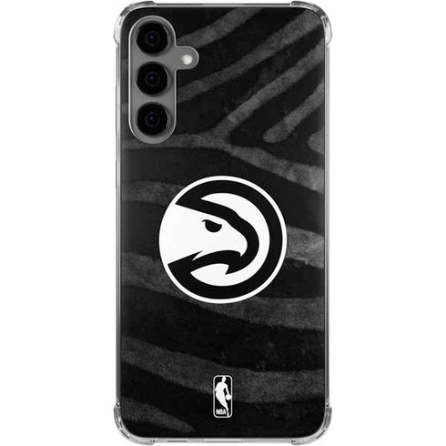 NBA Atlanta Hawks Black Animal Print Galaxy S24 Plus Clear Case