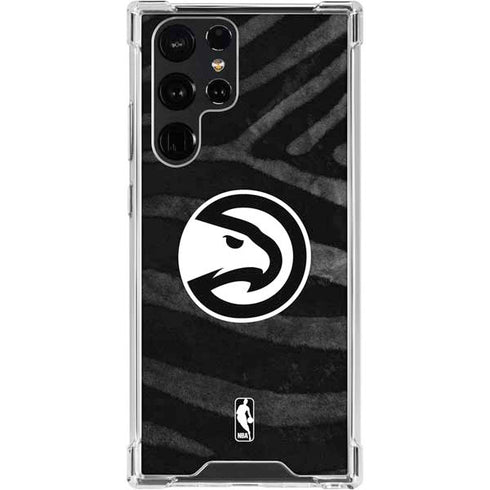 NBA Atlanta Hawks Black Animal Print Galaxy S24 Ultra Clear Case