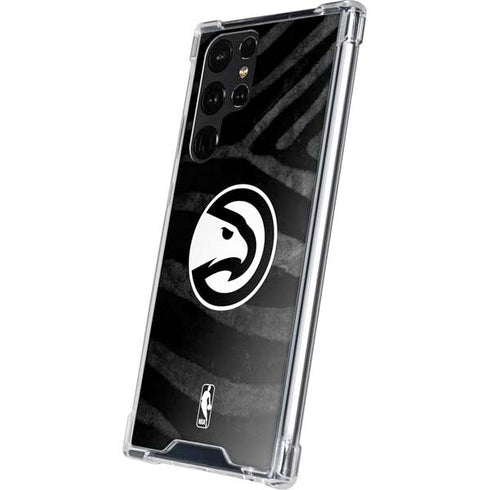 NBA Atlanta Hawks Black Animal Print Galaxy S24 Ultra Clear Case